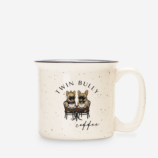 Twin Bully Ceramic Mug Speckled Cream -13oz