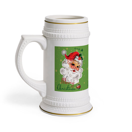 Festive Vintage-Style Santa Beer Stein Mug