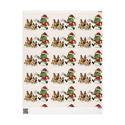 Exclusive Twin Bully Whimsical Holiday Wrapping Paper