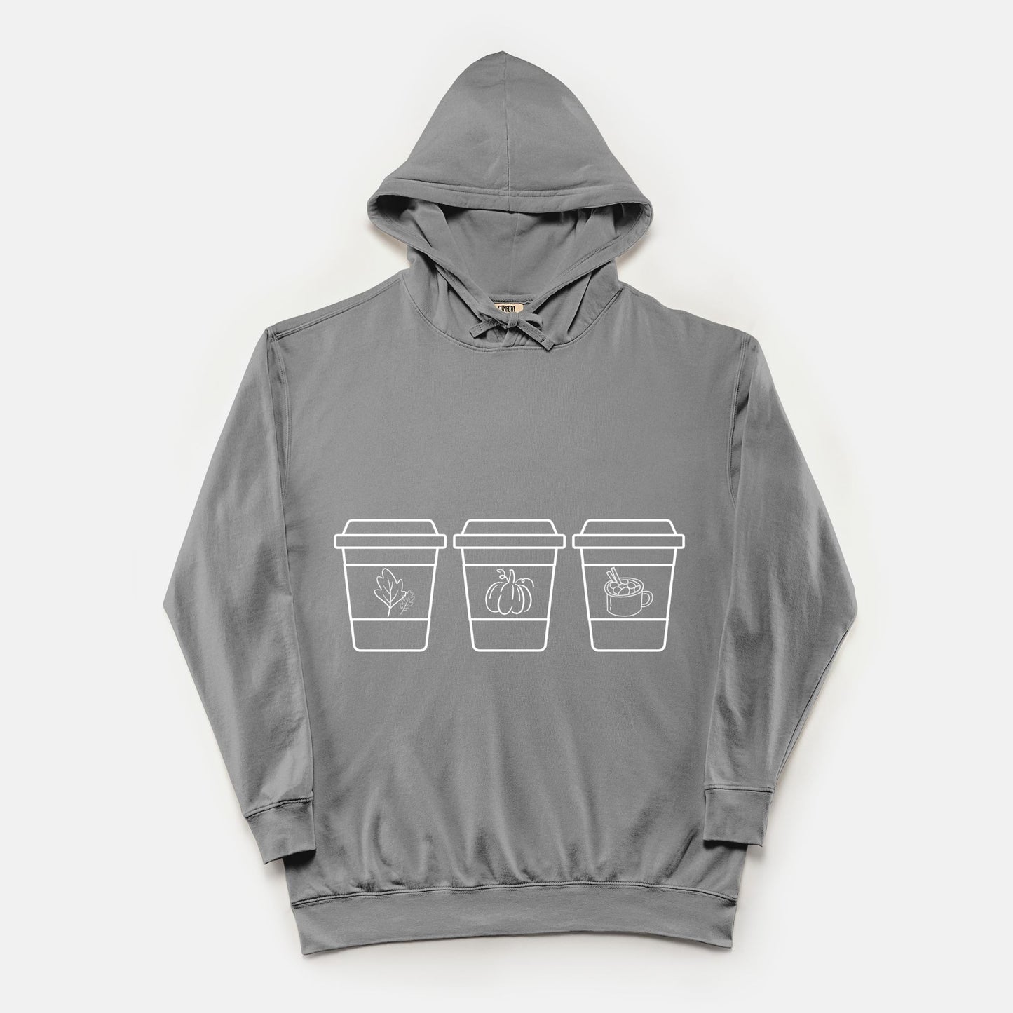 Coffee Cup Comfort Color Lightweight Hooded Sweatshirt