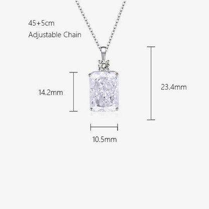 Multicolor Ice Flower Cut CZ Pendant Necklace, 10*14mm 5A Cubic Zirconia, 6 Color Options, Dainty Luxe Pendant