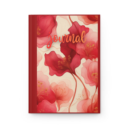Floral Red Hardcover Journal