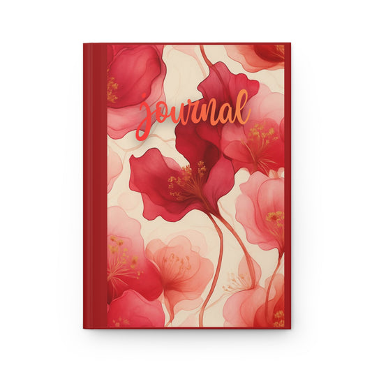 Floral Red Hardcover Journal