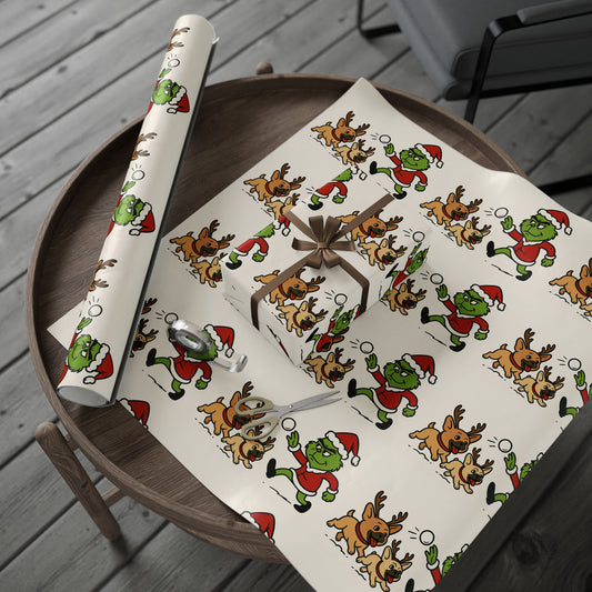 Exclusive Twin Bully Whimsical Holiday Wrapping Paper