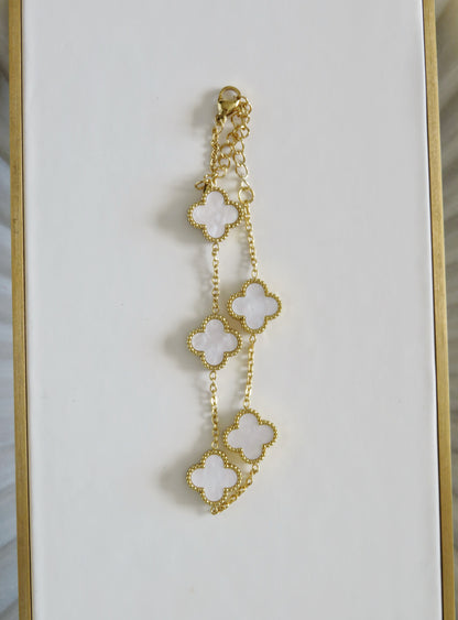 Luck Intention -Pearl Shell Clover Bracelet