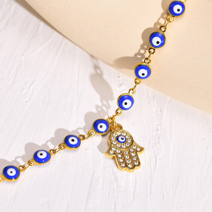 Evil Eye Hamsa Anklet