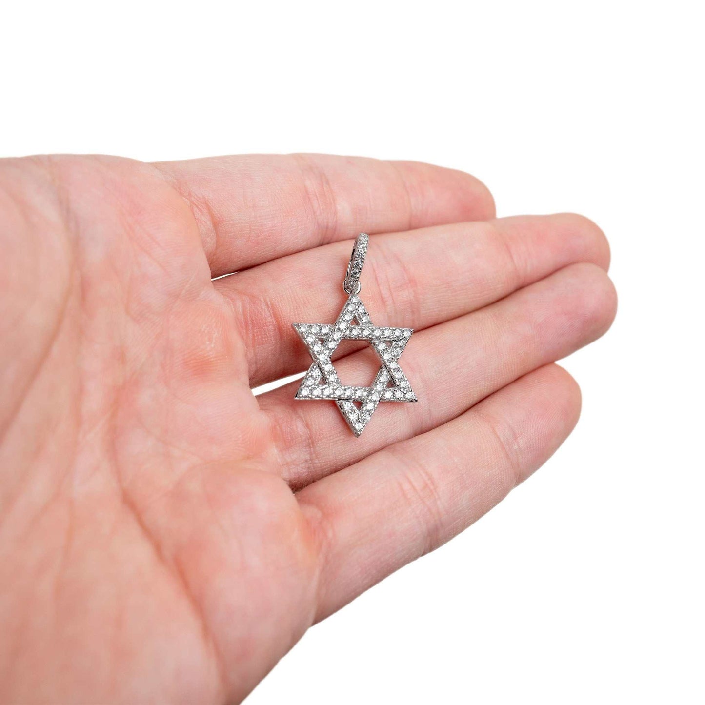 Jewish Magen Star Of David Pendant - Solid 925 Sterling Silver Men's Jewelry