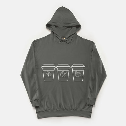 Coffee Cup Comfort Color Lightweight Hooded Sweatshirt