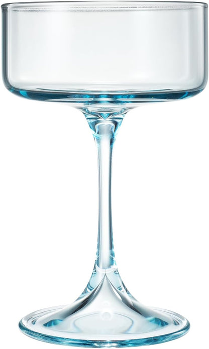 Khen Champagne Coupes Morgan Set Vibrant Stemware Drinkware for Parties - Set of 4 Multicolor