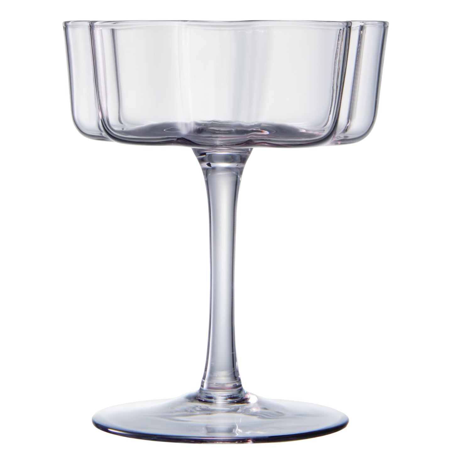 Flower Wave Coupe Cocktail Colored Glasses | Set of 2 | Grey