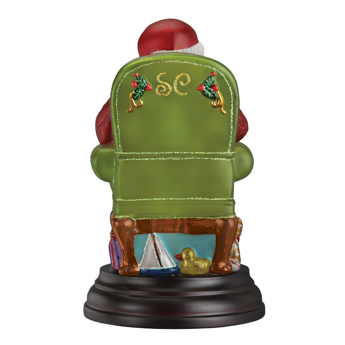 Santa Checking His List Blown Glass Light