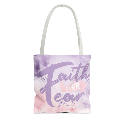 Inspirational Tote Bag - "Faith Over Fear"