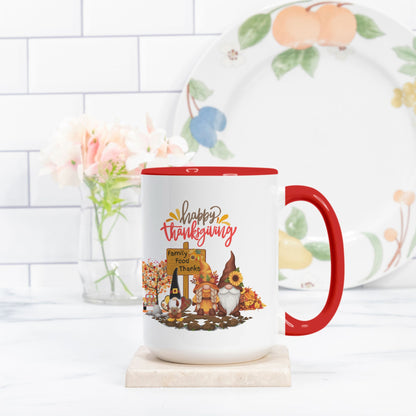 Thanksgiving Mug Deluxe 15oz. (Red + White)