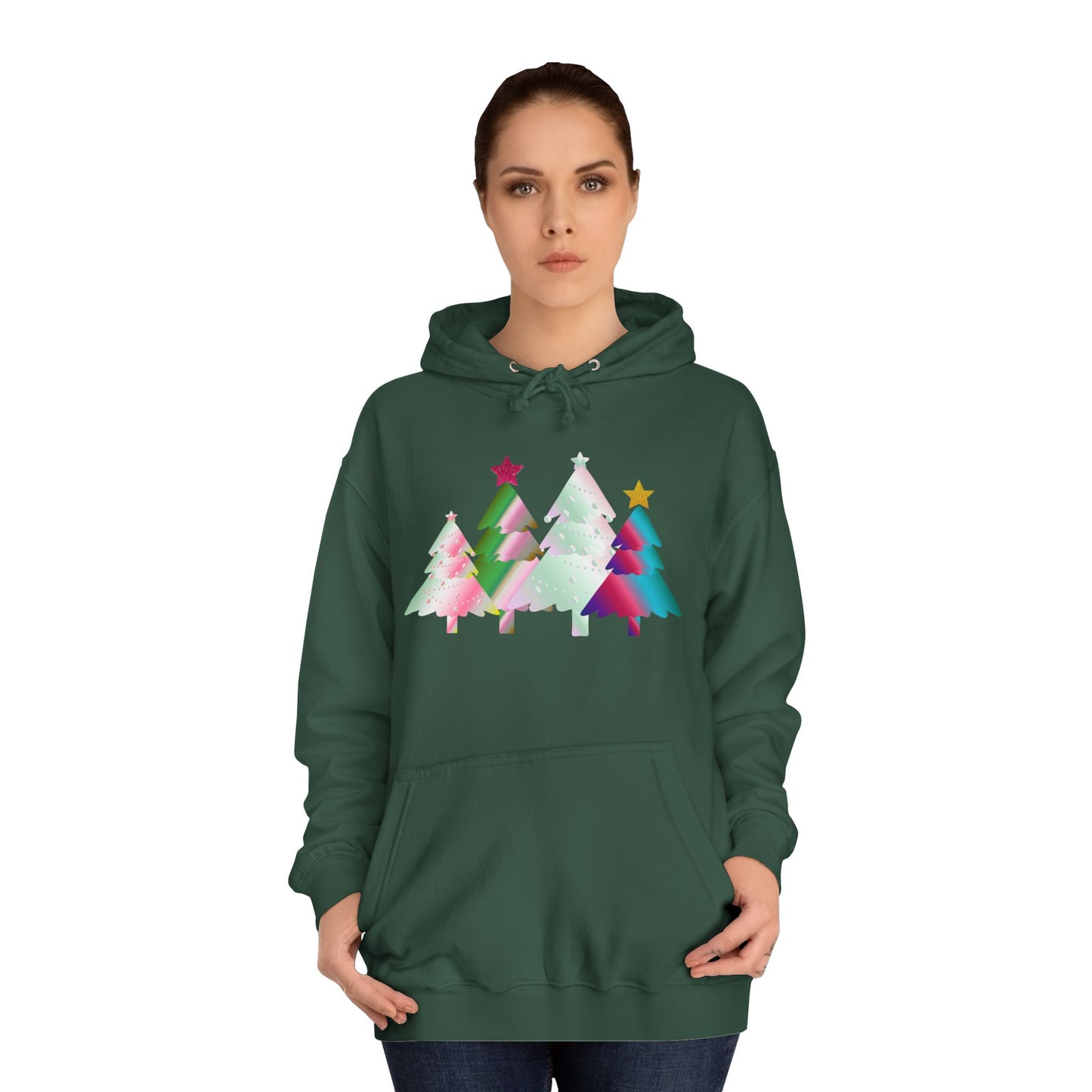 Colorful Holiday Trees Hoodie