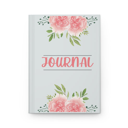 Floral Pink Roses Hardcover Journal