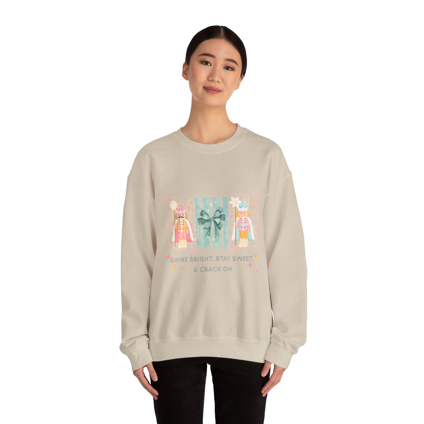Shine Bright, Stay Sweet, Crack on Christmas Sweatshirt