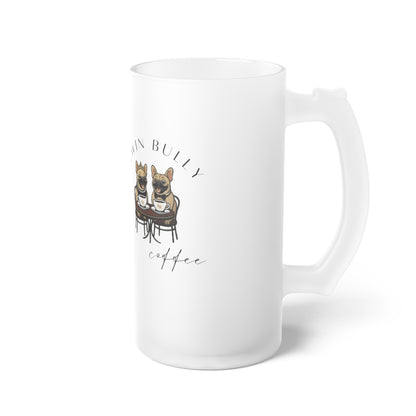 Twin Bully Coffee Frosted Glass Beer Mug