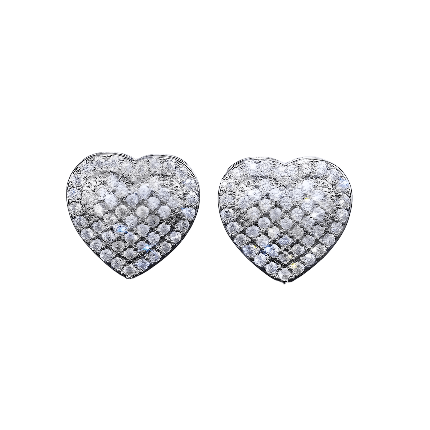 Dainty Iced Out CZ Heart Stud Earrings, Micro-Pavé Love Studs for Women Gifts