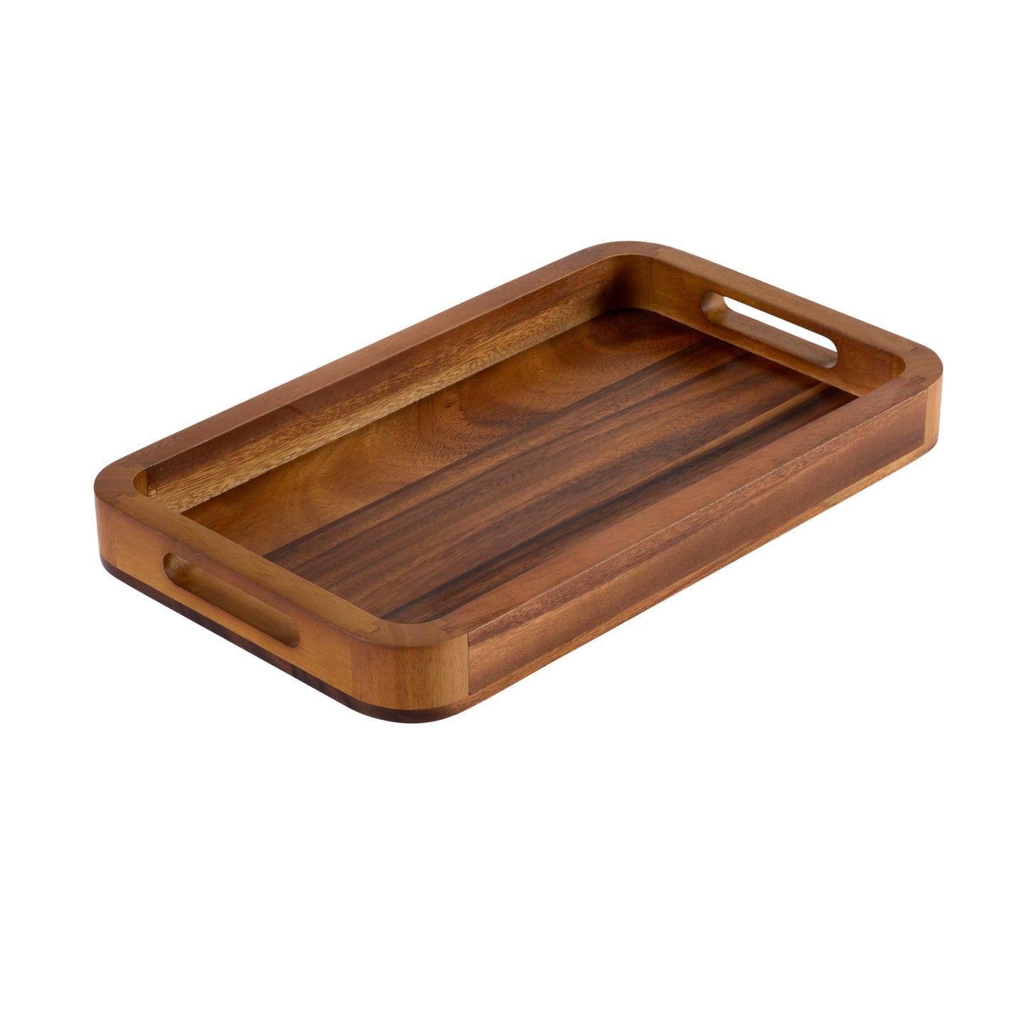 Acacia Wood Solid Bottom Rectangular Serving Tray