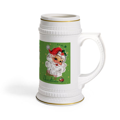 Festive Vintage-Style Santa Beer Stein Mug