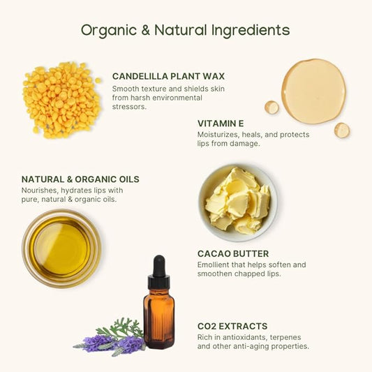 ILIKA 2 Pack Organic Lip Balm- Vanilla & Peppermint