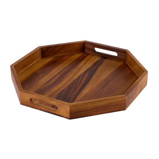 Acacia Solid Bottom Octagon Serving Tray