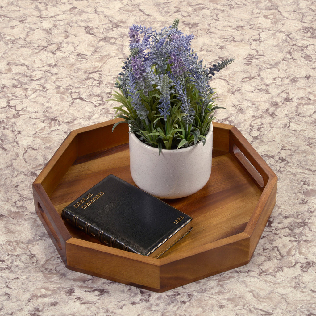 Acacia Solid Bottom Octagon Serving Tray