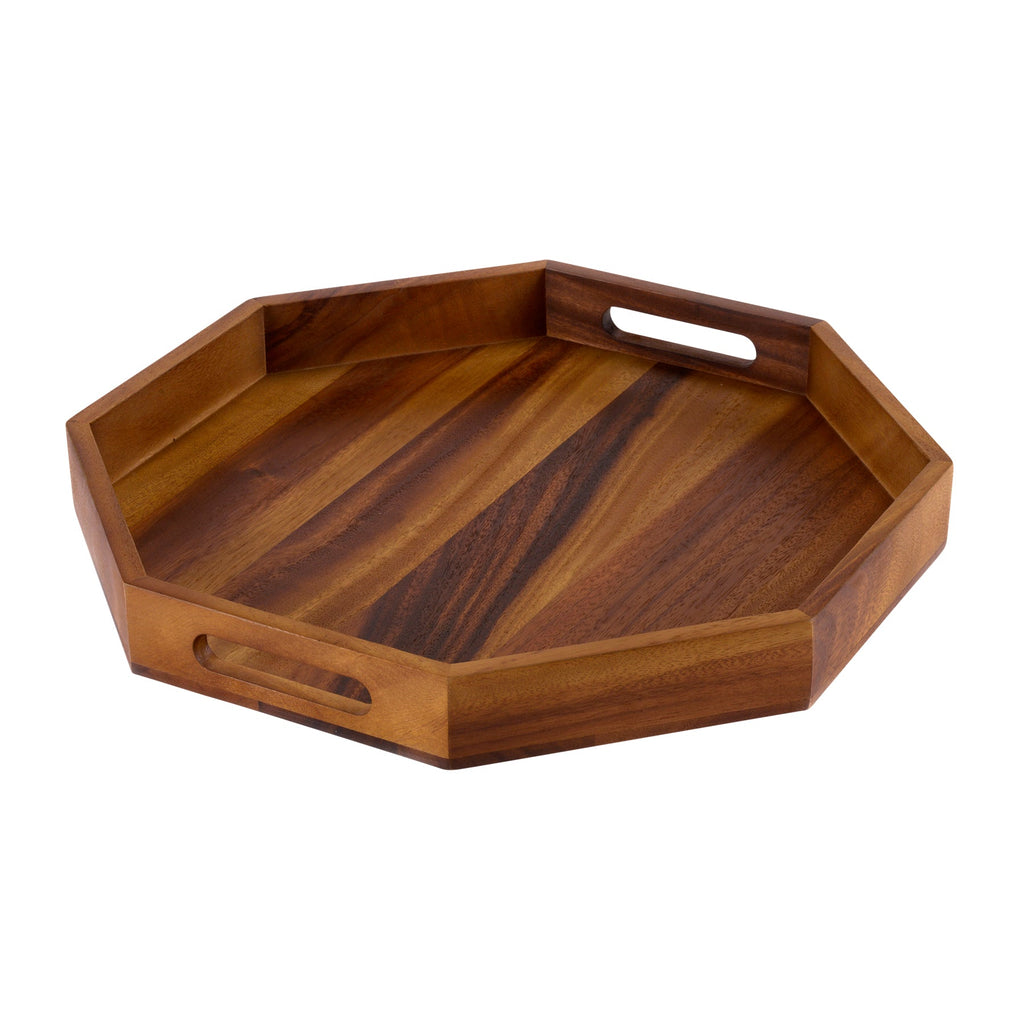 Acacia Solid Bottom Octagon Serving Tray