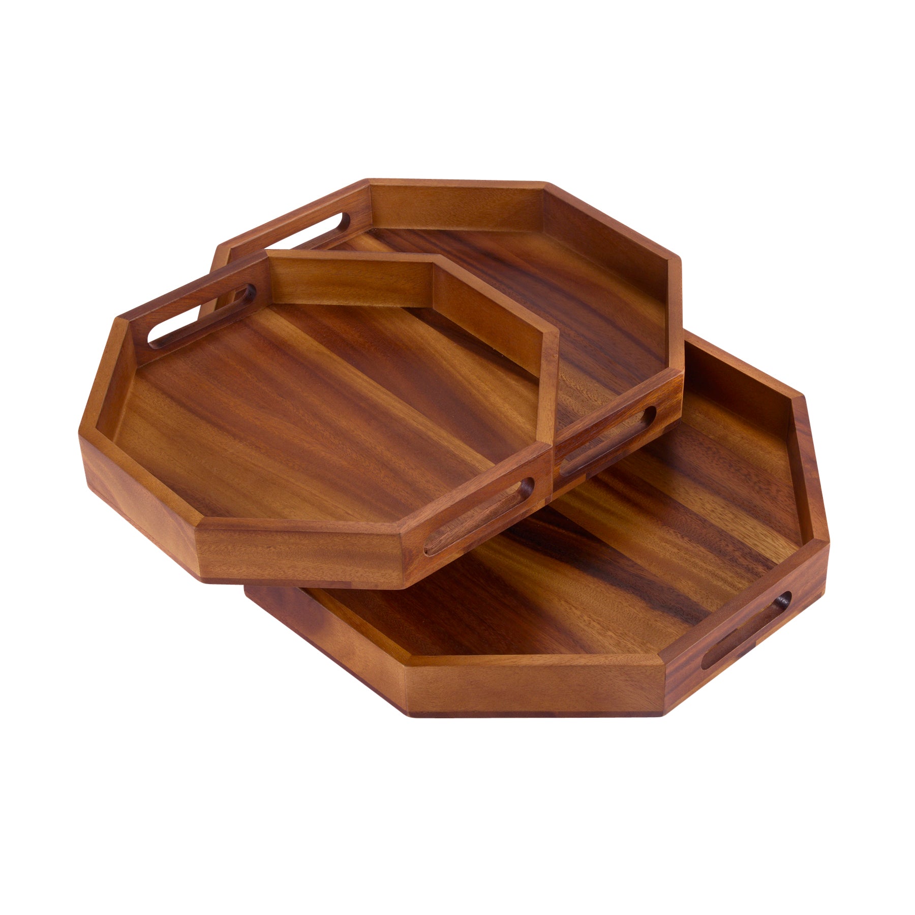 Acacia Solid Bottom Octagon Serving Tray