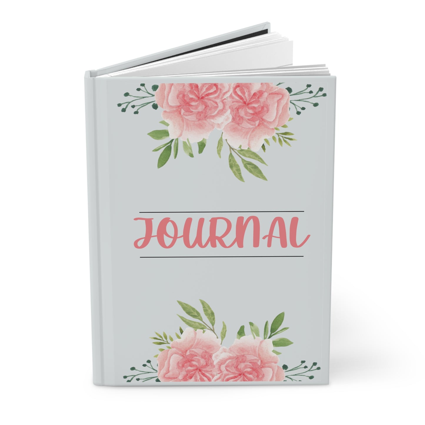 Floral Pink Roses Hardcover Journal