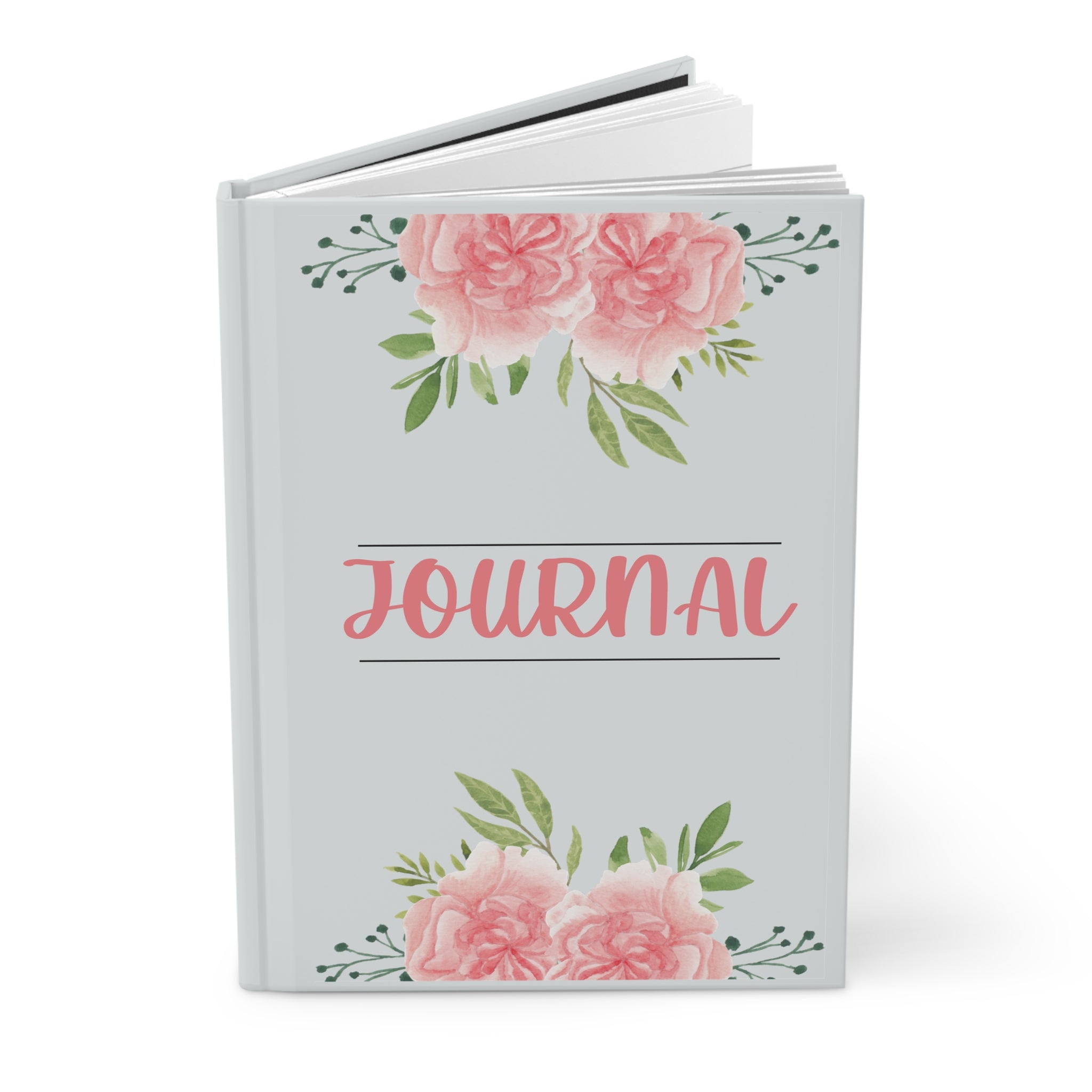 Floral Pink Roses Hardcover Journal