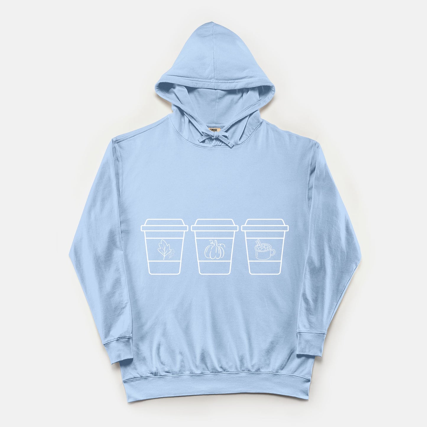 Coffee Cup Comfort Color Lightweight Hooded Sweatshirt