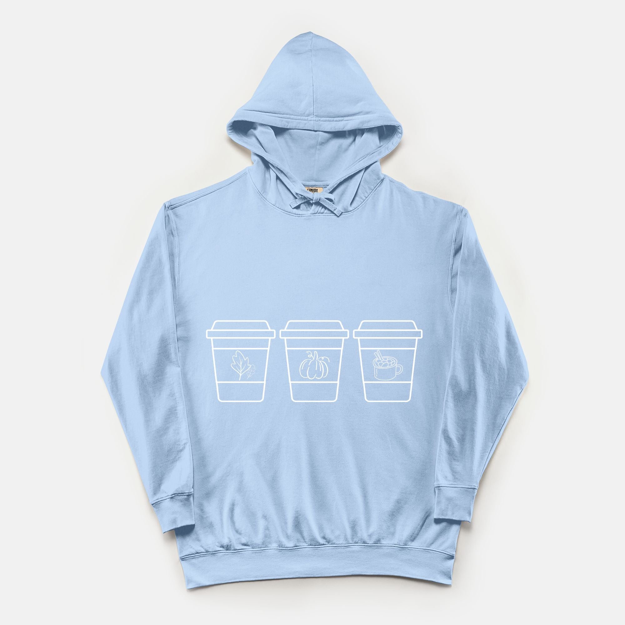 Coffee Cup Comfort Color Lightweight Hooded Sweatshirt