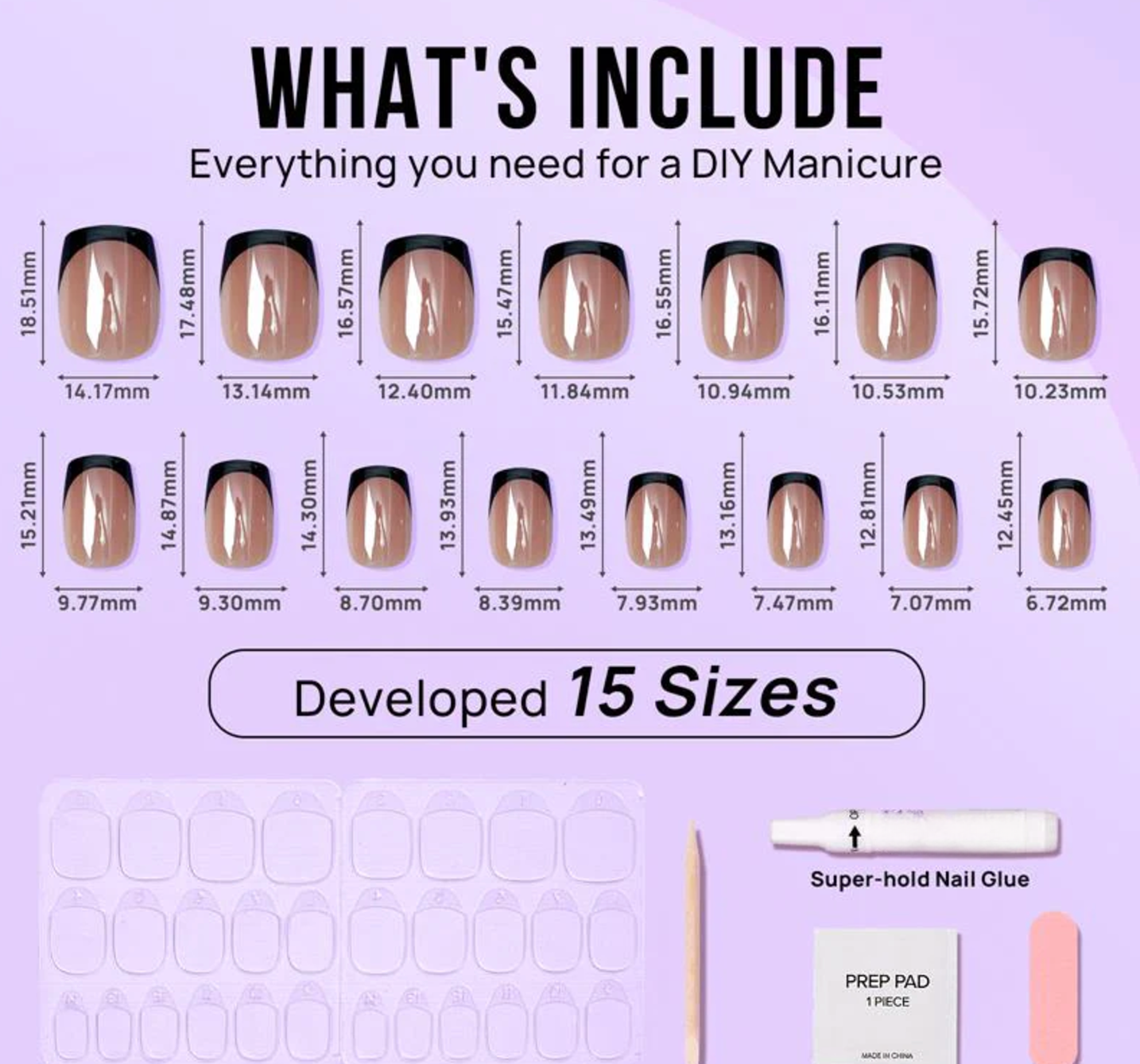 Braveheart Short Square Nails - Press On Nails | Long Lasting & Reusable