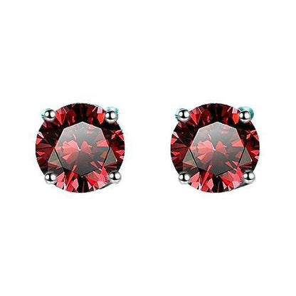 S925 Multicolor Moissanite 4-Prong Stud Earrings, 10 Color 0.5-3ct D-Grade VVS Certificate, Unisex Hypoallergenic Sterling Silver Gift