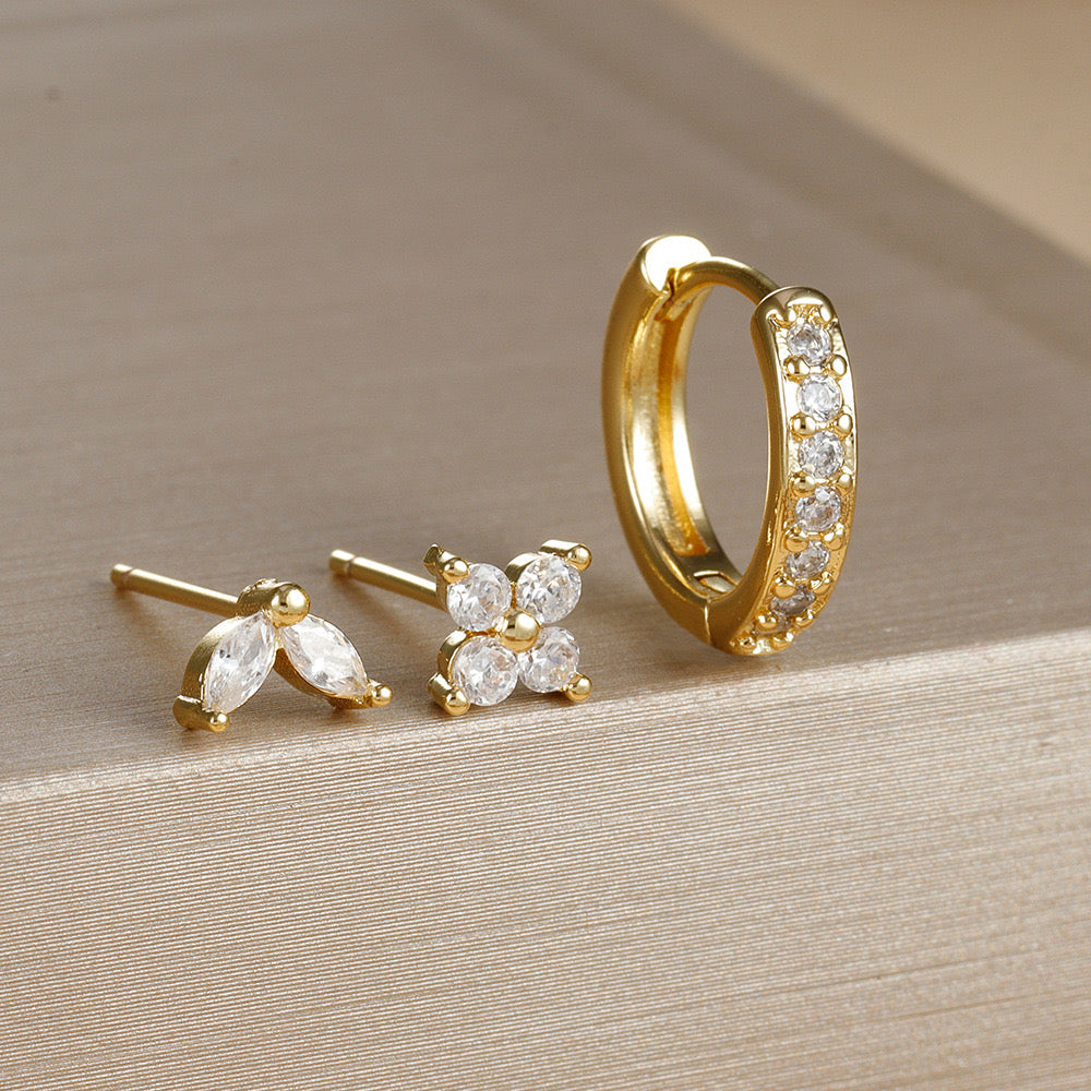 Diamond Earring Set of 3