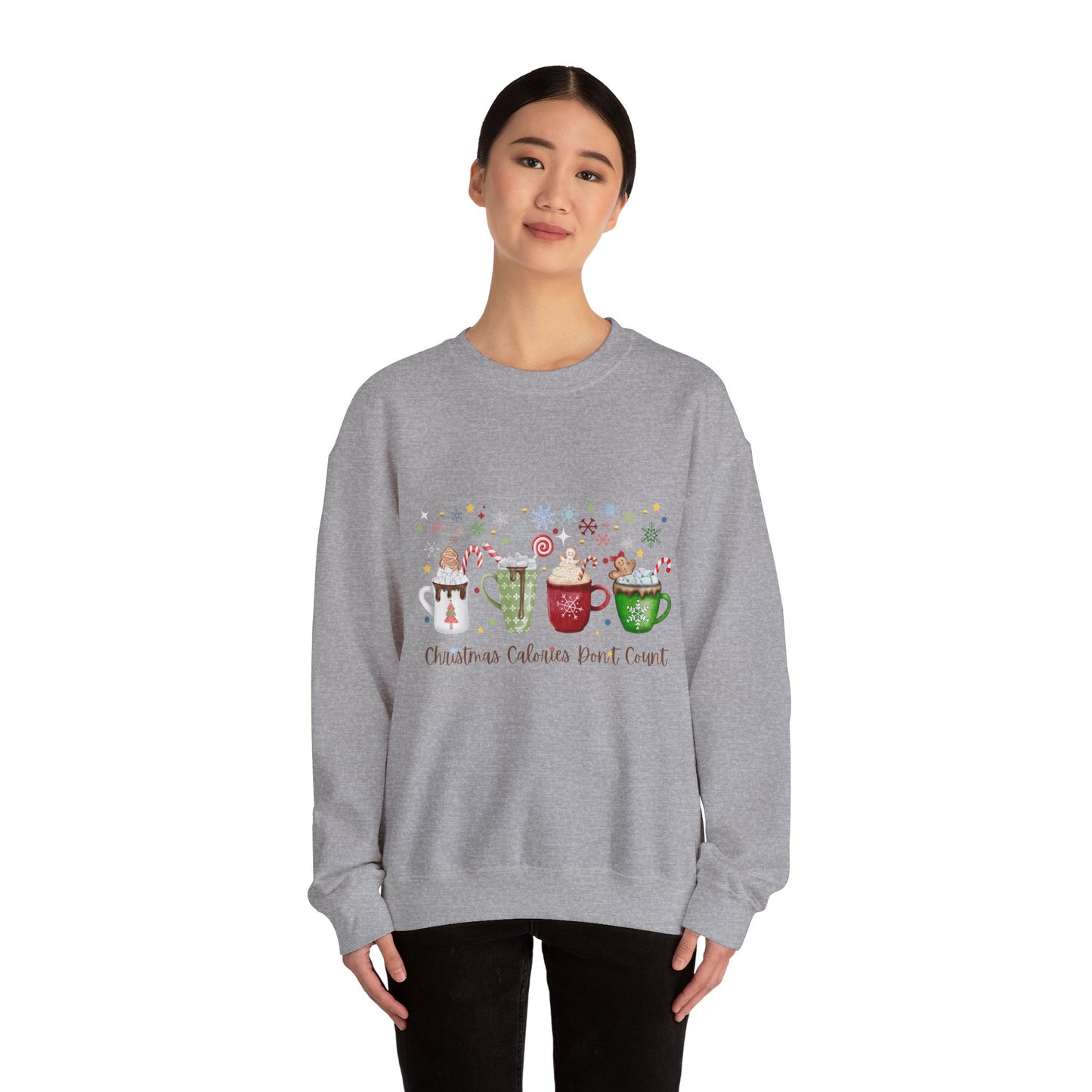 Christmas Calories Don’t Count Sweatshirt Cozy Holiday Crewneck