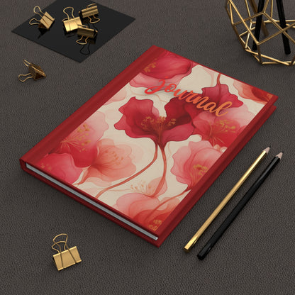 Floral Red Hardcover Journal