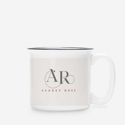 Audrey Rose Ceramic Mug White -13oz