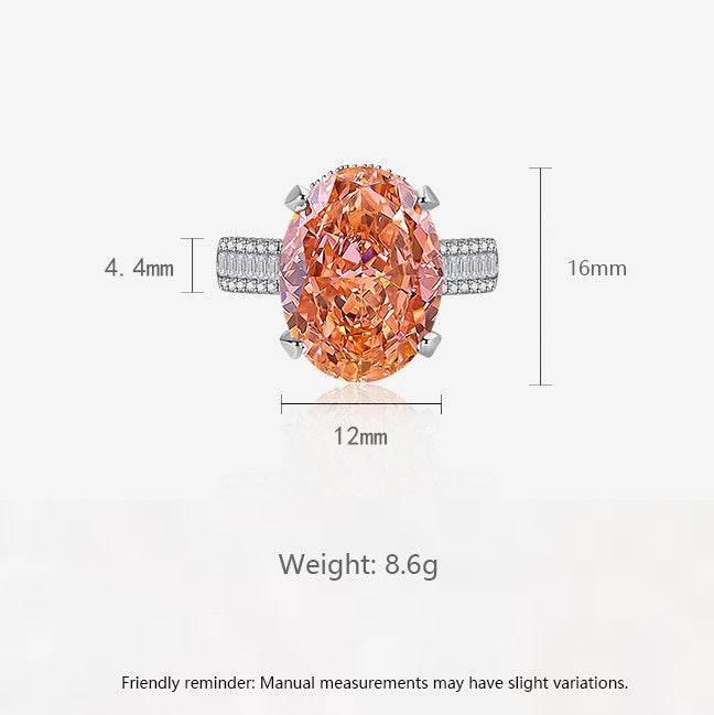 Multicolor Ice Flower Cut Oval CZ Adjustable Ring, Pave Band, 7*9mm 5A Cubic Zirconia, 6 Color Options, Dainty Luxe