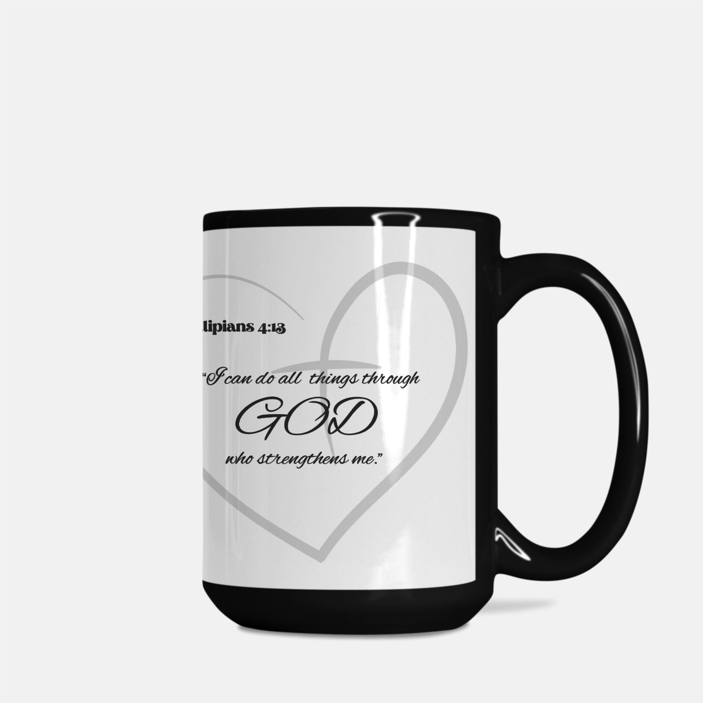 Phillipians 4:13 Mug 15oz. -Black