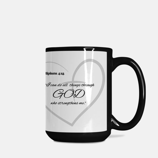 Phillipians 4:13 Mug 15oz. -Black