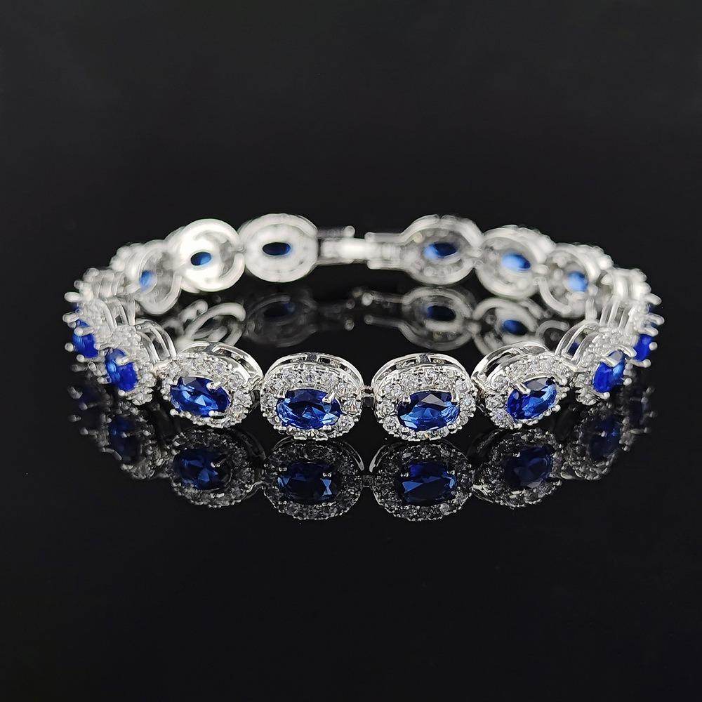 Colorful CZ Halo Tennis Bracelet, Multicolor Gemstone Bridal Jewelry, Unique Pattern Gift for Her, Cubic Zirconia Bridesmaid Bracelet
