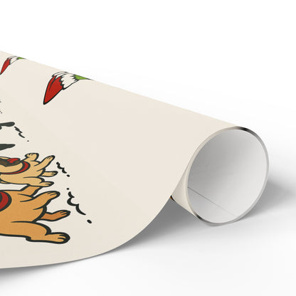 Exclusive Twin Bully Whimsical Holiday Wrapping Paper