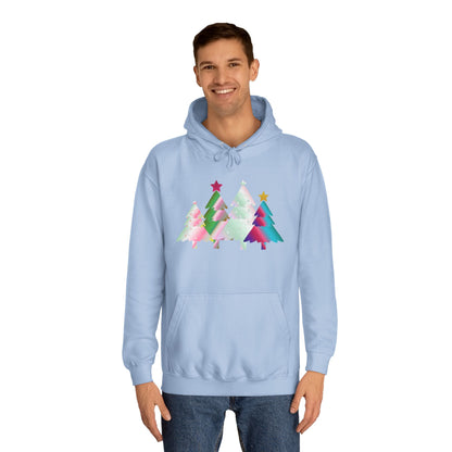 Colorful Holiday Trees Hoodie