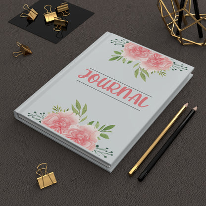 Floral Pink Roses Hardcover Journal