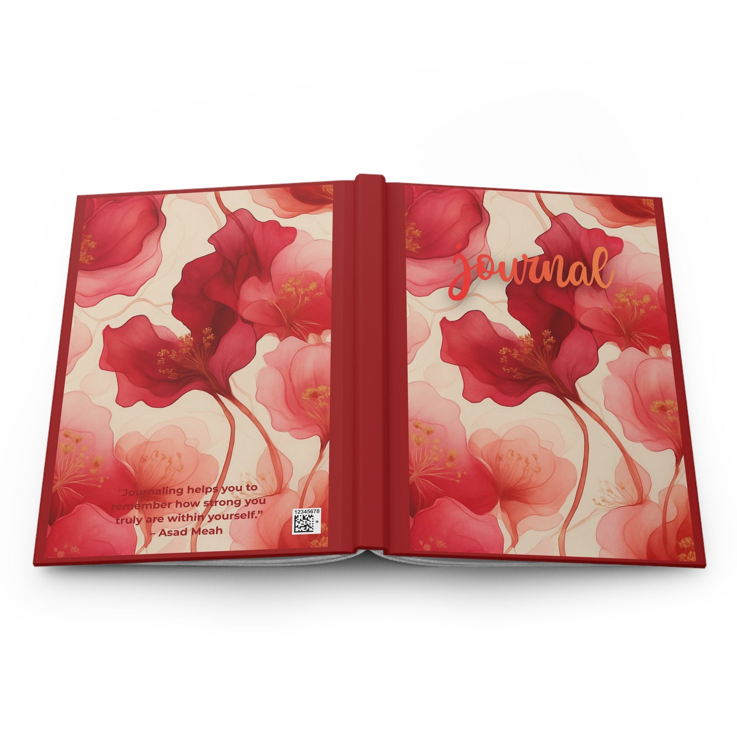 Floral Red Hardcover Journal
