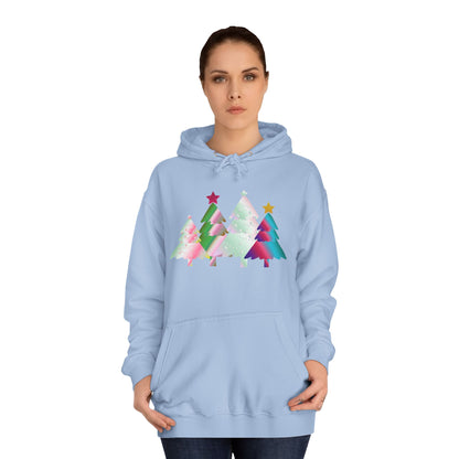 Colorful Holiday Trees Hoodie