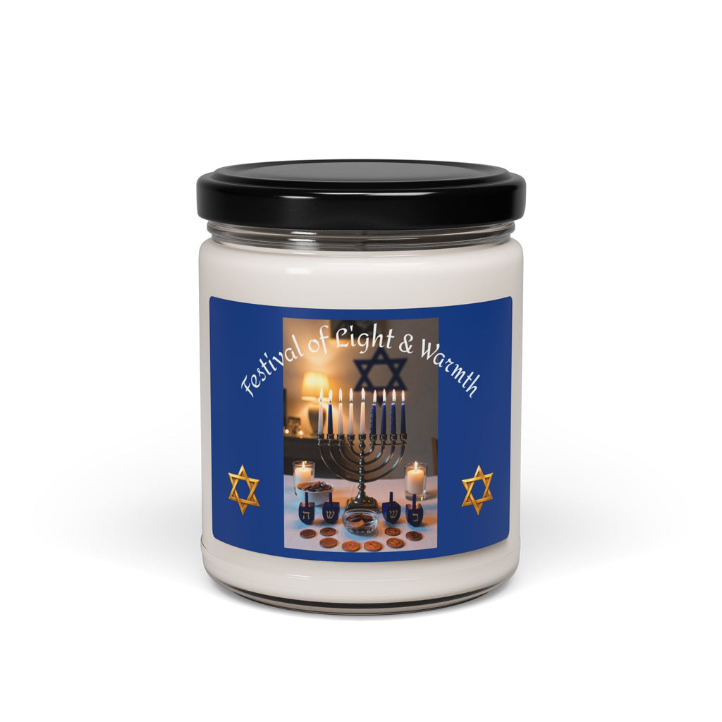 Hanukkah Soy Candle — "Festival of Light & Warmth" 9oz Scented Jar