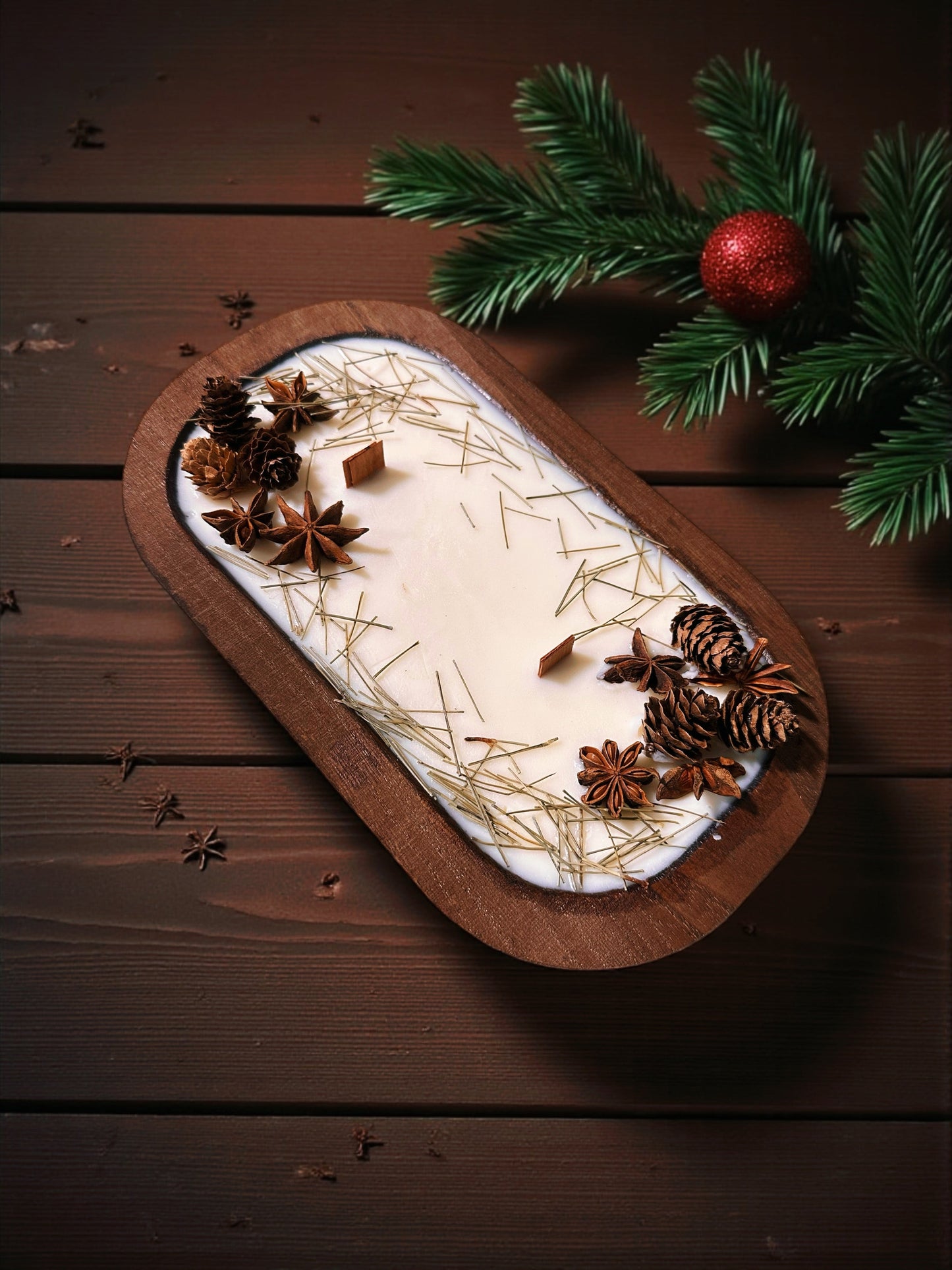 NEW SCENT! Cedar & Frankincense -Wood-Wick Christmas Dough Bowl Candles